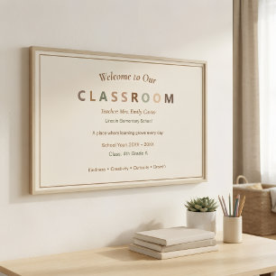 Poster Bem-vindo ao Cartaz Personalizado da Turma Present