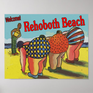 Poster Bem-vindo ao Cartoon Rehoboth Beach