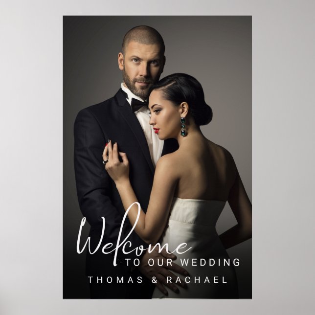 Poster Bem-vindo ao Casamento com Foto Personalizada (Frente)