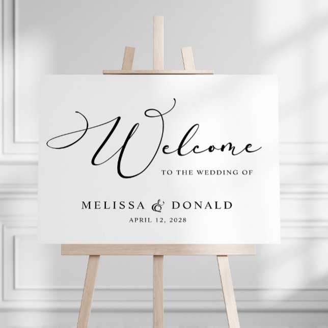 Poster Bem-vindo ao Casamento com Letra Moderna Simples P (Criador carregado)
