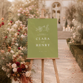 Poster Bem-vindo ao casamento de abóbora girassol verde o