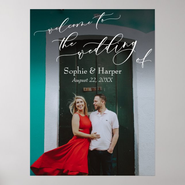 Poster Bem-vindo ao Casamento do Letreiro da Foto (Frente)