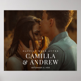 Poster Bem-vindo ao Casamento Foto Moderno Elegante