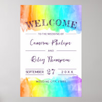 Bem-vindo ao Casamento LGBTQ Splash de Aquarela Ar