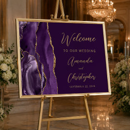 Poster Bem-vindo ao Casamento Roscas Douradas de Ágata Ro