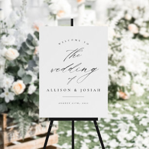 Poster Bem-vindo ao Casamento Simples Orçamento Branco