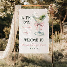 Bem-vindo ao Chá de Bebê A Tini One Martini Pink B