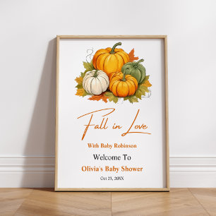 Poster Bem-vindo ao Chá de Bebê Abóbora Enamorada