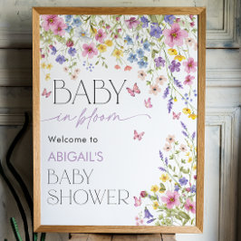Poster Bem-vindo ao Chá de Bebê Baby in Bloom Borboleta 4