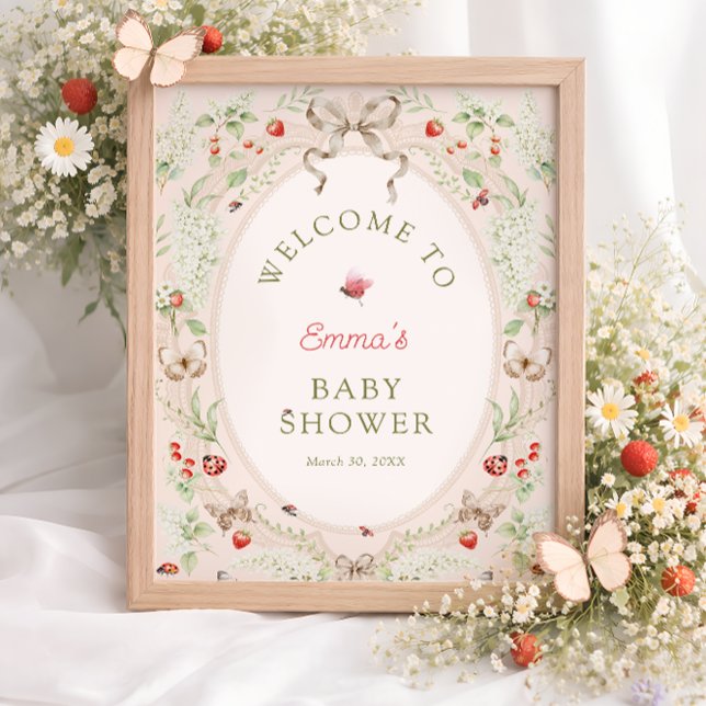 Poster Bem-vindo ao Chá de Bebê Boho Flor Silvestre Love  (Criador carregado)