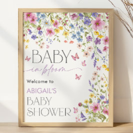 Poster Bem-vindo ao Chá de Bebê Borboleta Baby in Bloom