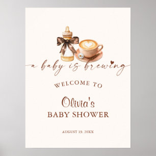 Poster Bem-vindo ao Chá de Bebê Café Baby Está Sendo Prep