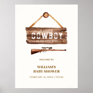 Poster Bem-vindo ao Chá de Bebê com Arma de Cowboy de Mad
