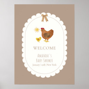 Poster Bem-vindo ao Chá de Bebê da Casinha Gingham
