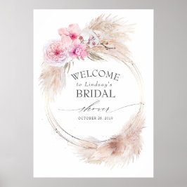 Poster Bem-vindo ao Chá de Bebê de Orquídeas Rosa da Gram