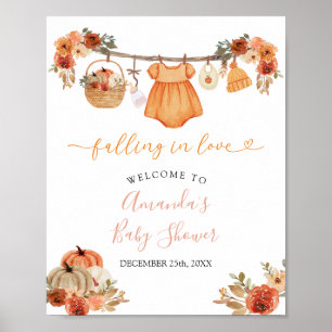 Poster Bem-vindo ao Chá de Bebê de Roupas de Menina Apaix