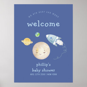 Poster Bem-vindo ao Chá de Bebê do Menino Nave Espacial A