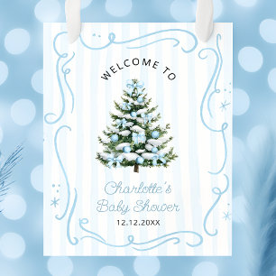 Poster Bem-vindo ao Chá de Bebê do Natal da Árvore de Inv