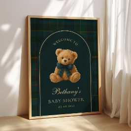 Poster Bem-vindo ao Chá de Bebê do Urso Teddy Clássico Po