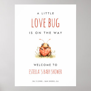 Poster Bem-vindo ao Chá de Bebê Love Bug