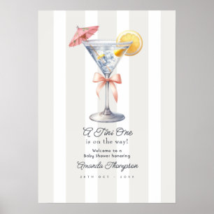 Poster Bem-vindo ao Chá de Bebê Martini: Um Tini a Caminh
