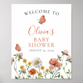 Poster Bem-vindo ao chá de bebê Wildflower Baby in Bloom