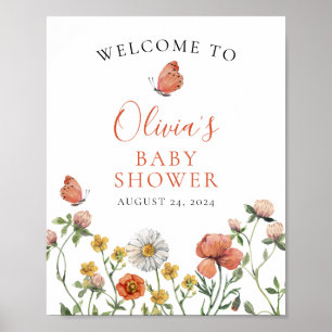 Poster Bem-vindo ao chá de bebê Wildflower Baby in Bloom