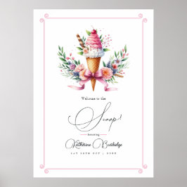 Poster Bem-vindo ao Chá de Noiva da Sorveteria Scoop