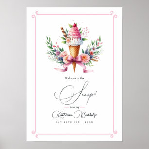 Poster Bem-vindo ao Chá de Noiva da Sorveteria Scoop