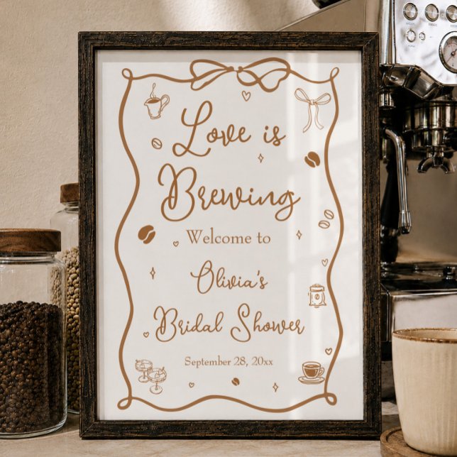 Poster Bem-vindo ao Chá de Noiva Love is Brewing  (Criador carregado)