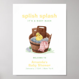 Poster Bem-vindo ao Chuveirinho de Borracha Bebê Shower