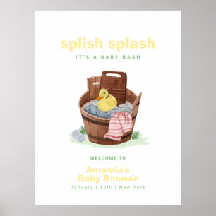 Poster Bem-vindo ao Chuveirinho de Borracha Bebê Shower