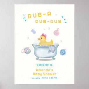 Poster Bem-vindo ao Chuveirinho do Pato Rub A Dub Dub Bab