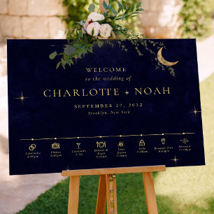 Poster Bem-vindo ao Cronograma da Festa de Casamento Cele