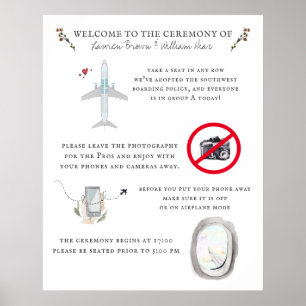 Poster Bem-vindo ao Cronograma de Itinerário de Casamento