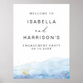 Poster Bem-vindo ao Festa de Noivado BLAKELY Blue Waterco