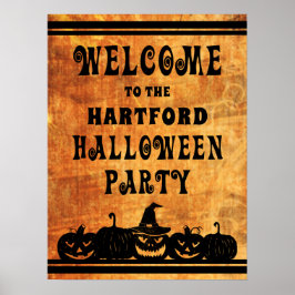 Poster Bem-vindo ao Festa Halloween Personalizado