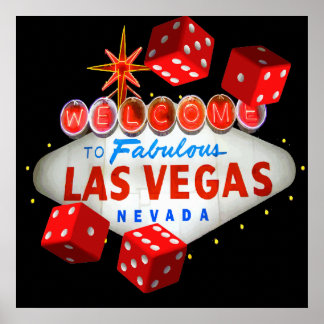 Poster Bem-vindo ao Gráfico de Vetor de Dice em Las Vegas