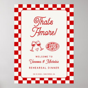 Poster Bem-vindo ao Jantar de Ensaios Italiano That's Amo