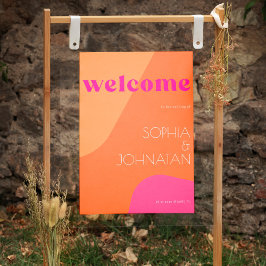 Poster Bem-vindo ao negrito sinal de casamento cor-de-ros