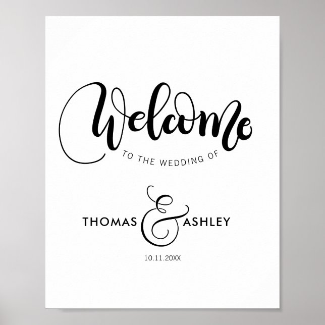 Poster Bem-vindo ao nosso casamento - Sinal personalizado (Frente)
