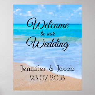 Pôster Bem-vindo ao nosso Destino de Casamento Tropical