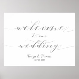 Poster Bem-vindo ao nosso Dourado Sinal de Caligrafia Swa