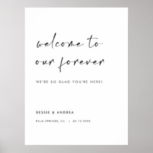 Poster Bem-vindo ao nosso Forever Modern Weding