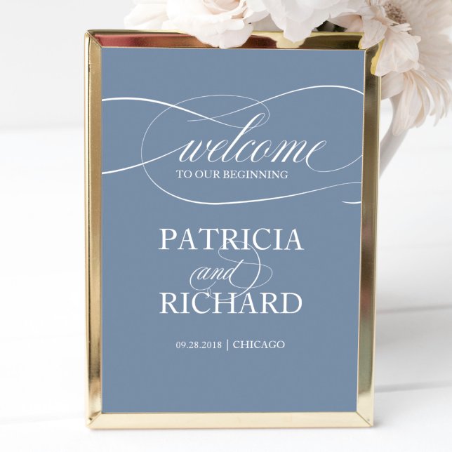 Poster Bem-Vindo Ao Nosso Início | Símbolo azul empoeirad (Criador carregado)