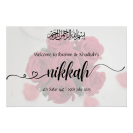 Pôster Bem-vindo ao nosso Nikkah - Sinal de Casamento Isl