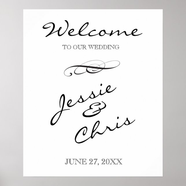 Pôster Bem-vindo ao nosso sinal de casamento (Frente)