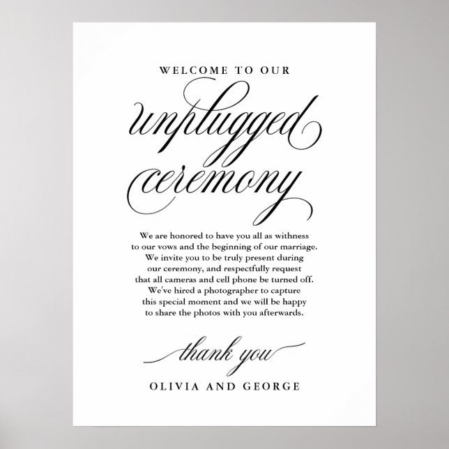 Poster Bem-vindo ao nosso sinal de cerimônia desconectado (Frente)