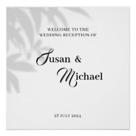 Pôster Bem-vindo ao nosso sinal de Recepção de casamento