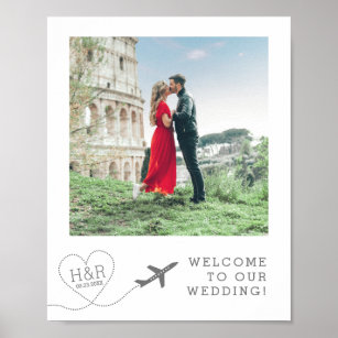 Poster Bem-vindo ao nosso Tema Viagem de Destino de Casam